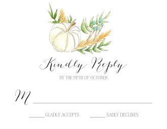 White Pumpkin and Wheat Reply Card