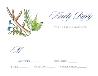Antlers and Greenery Reply Card