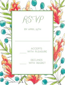 Blooming Florals Reply Card