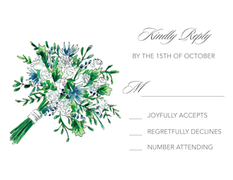 Floral Bouquet Reply Card