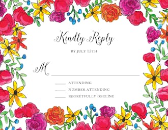 Floral Fiesta Reply Card