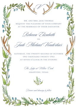 Antlers and Greenery Invitation