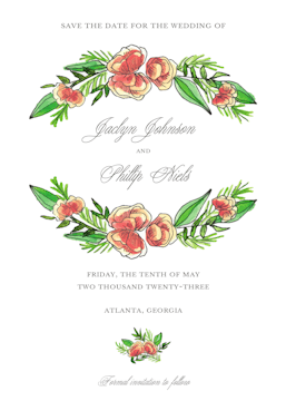 Peony Strands Save the Date