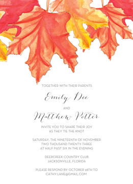 Maple Leaves Invitation