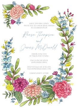 Asymmetric Florals Invitation