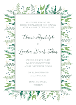 Watercolor Foliage Invitation