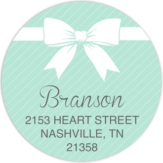 Beautiful Bridal Bow Round Address Label