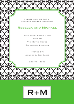 Modern Black and Green Invitation 
