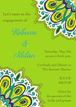 Lime and Turquoise Party Invitation 