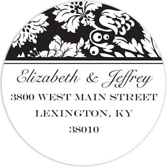 Black and White Floral Label