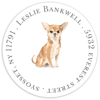 Best In Show Round Address Sticky - Click Personalize to Choose from Many Dog Breeds