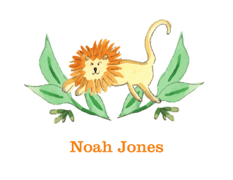 Jungle Friends (Lion) Folded Note
