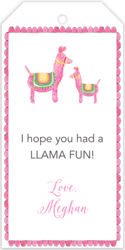 Pink Llamas Hanging Gift Tag