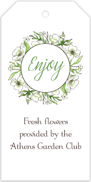 White Floral Wreath Hanging Gift Tag