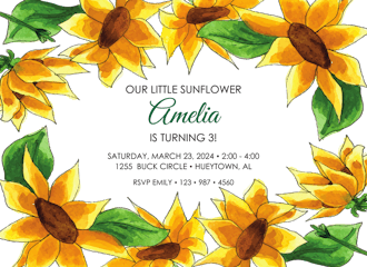 Sunflowers Invitation