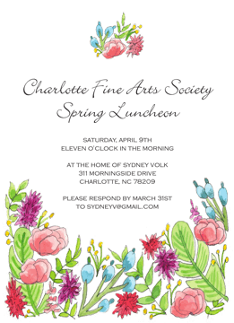 Colorful Spring Florals Invitaiton