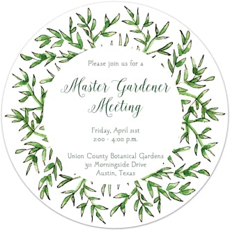 Greenery Wreath Round Invitation