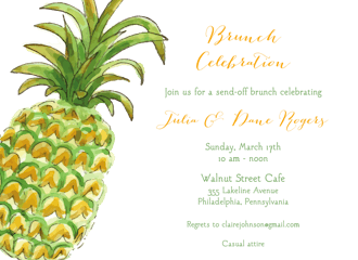 Watercolor Pineapple Invitation