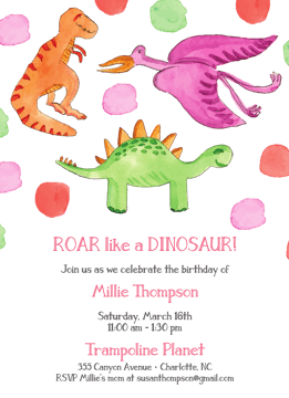 Dinosaurs Invitation
