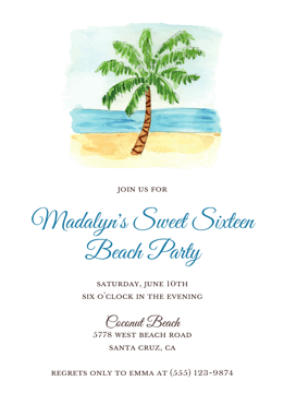 By the Beach Palm Invitation