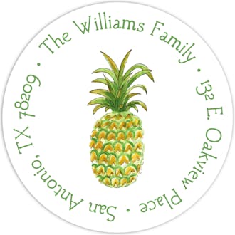 Watercolor Pineapple Return Address Label