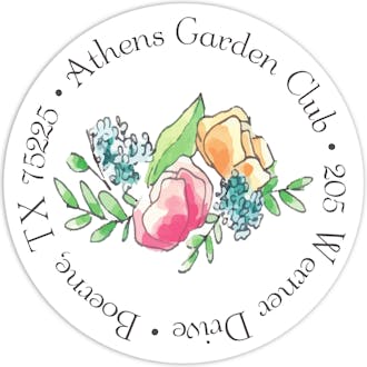 Open Floral Wreath Return Address Label