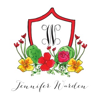 Cactus and Floral Crest Gift Sticker
