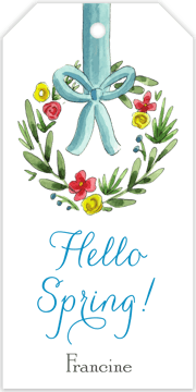Spring Wreath Hanging Gift Tag