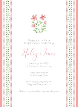 Pink Pattern Florals Invitation
