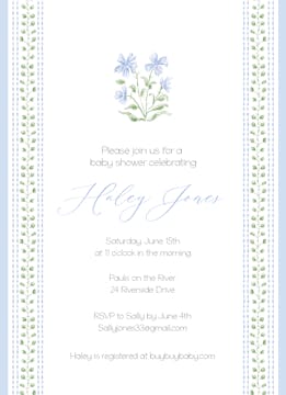 Blue Pattern Florals Invitation