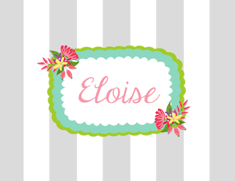 Soft Gray Floral Stripes Folded Note 
