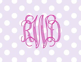 Lilac Dots Monogram Folded Note 