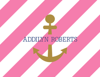 Coral Stripe Anchor Folded Note 