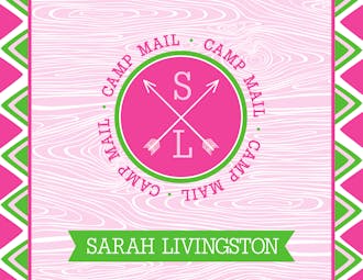 Pink Arrow Seal Camp Mail Folded Note 
