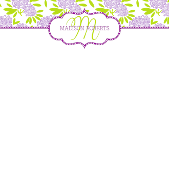 Beautiful Purple and Lime Floral Notepad 