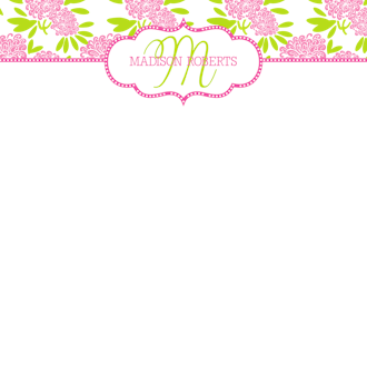 Beautiful Pink and Lime Floral Notepad 