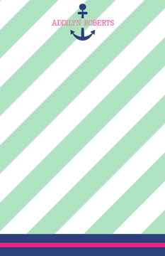 Mint Stripe Anchor Notepad 