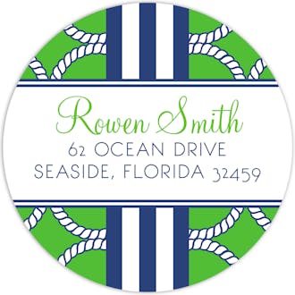 Green Nautical Return Address Sticker