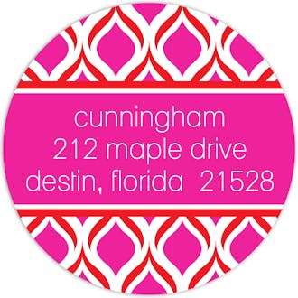 Modern Pink Pattern Return Address Sticker