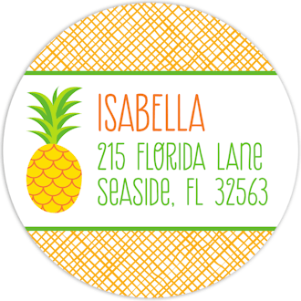 Pretty Pineapple Return Address Sticker