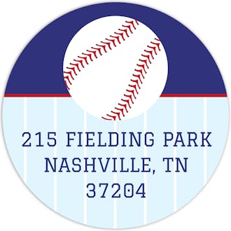 Baseball Return Address Sticker
