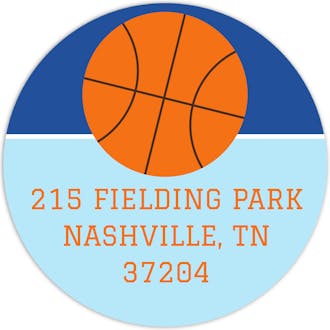 Basketball Return Address Sticker