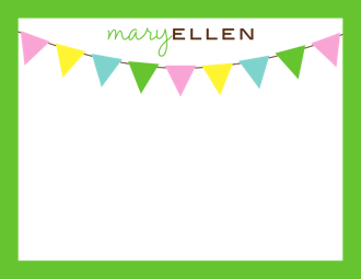 Green Border Multi Color Pendant Banner Flat Note 