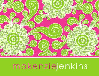 Pink & Lime Funky Floral Folded Note 