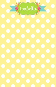 Yellow Polka Dot Banner Notepad 