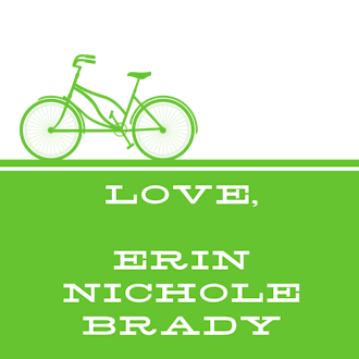 Green Bicycle Silhouette Flat Sticker 