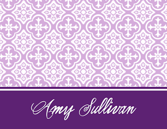 Lavender & Purple Classic Pattern Folded Note 