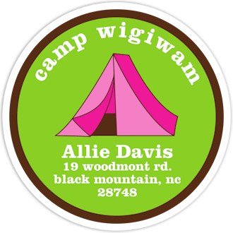 Pink Tent Camp Label