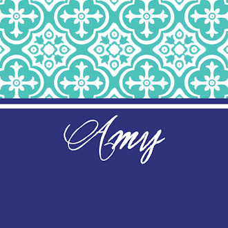 Turquoise & Navy Classic Pattern Sticker 