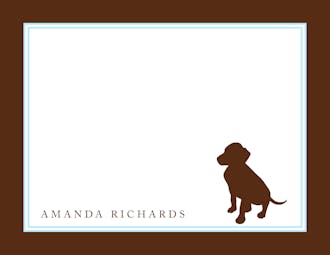 Brown & Light Blue Dog Silhouette Flat Note 